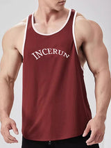 Mens Letter Print Colorblock Tank SKUK99996