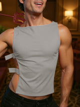 Men's Solid Color Side Hollow Casual Tank SKUL21020