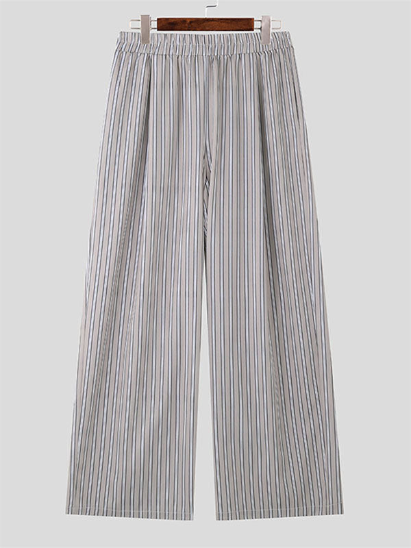 Mens Casual Commuter Solid Color Striped Pant SKUK78488