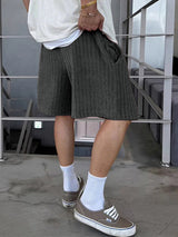 Men's Textured Vertical Stripe Corduroy Short SKUL25717