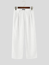 Mens Solid Color Loose Textured Casual Pant SKUL15603