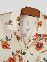 Mens Floral Print Short Sleeve Golf Shirt SKUK61618