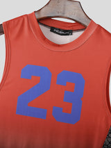 Men's Number Print Gradient Lace Patchwork Two Pieces Outfit SKUL20290