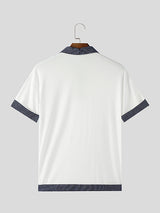 Mens Plaid Colorblock Short Sleeve Shirt SKUL10742