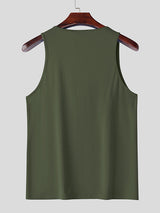 Mens Solid U-Neck Sleeveless Tank SKUK97042