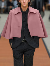 Men's Solid Cropped Casual Cloak SKUL29722