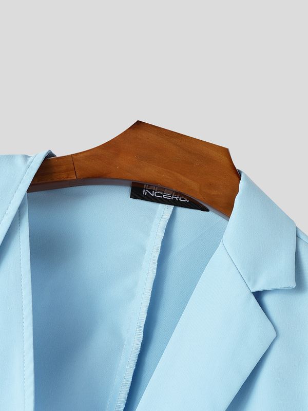 Men's Deconstructed Cut-Out Cropped Long Sleeve Blazer SKUL38995