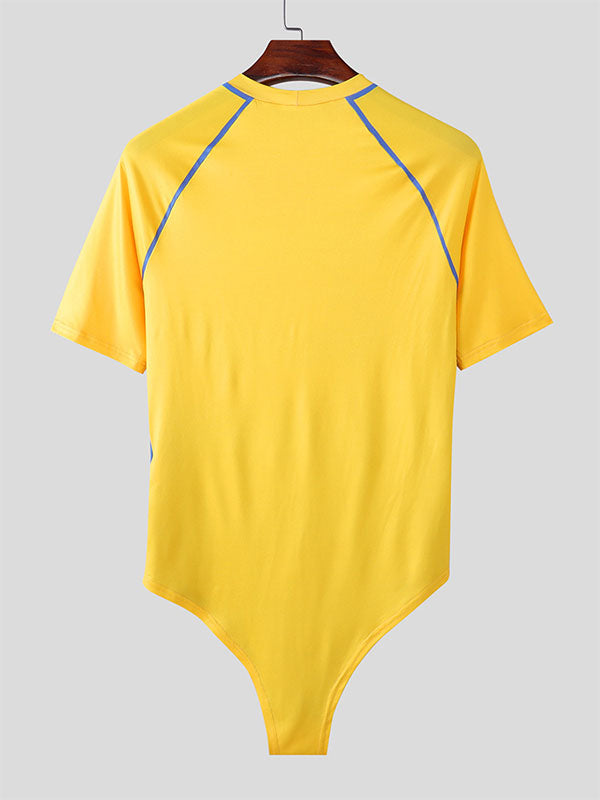 Men's Number Print Colorblock Bodysuit SKUL19005