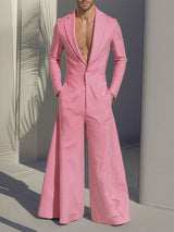 Men's Casual Striped Long Sleeve Jumpsuit SKUL30774