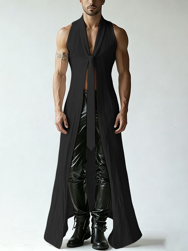 Men's Avant-Garde Flowy Lightweight Longline Cardigan SKUL63096