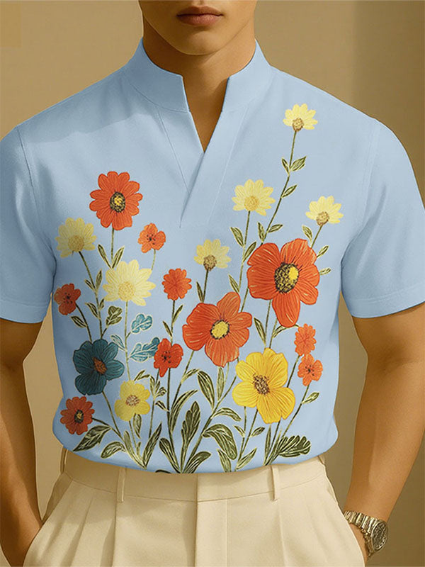Men's Floral Print Short Sleeve Shirt SKUL15556