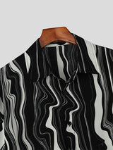 Mens Wavy Striped Short Sleeve Shirt SKUL22415