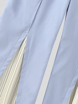 Men's Contrast Color Pleated Patchwork Pant SKUL36645