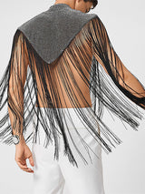 Men's Tassel Patchwork Cropped Cloak SKUL22782