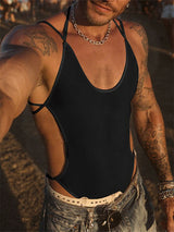 Men's Sheer Backless Bodysuit SKUL22307