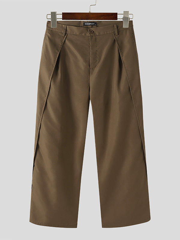 Mens Solid Casual Pants With Pocket SKUK49424