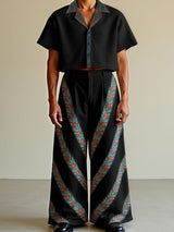 Men's Floral Print Colorblock Two Pieces Outfit SKUL15181