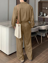 Men's Solid Texture Casual Two Pieces Outfit SKUL30432