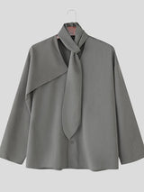 Men's Deconstructed Tie Long Sleeve Shirt SKUL32846