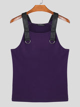 Mens Solid Color Knit Fitted Sleeveless Tank SKUL05346