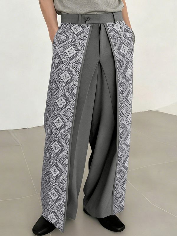 Men's Geometric Print Layered Casual Pant SKUL39798
