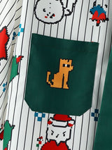 Men's Animal Print Striped Short Sleeve Shirt SKUL35149