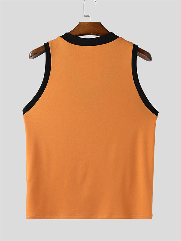 Mens Colorblock V-Neck Casual Tank SKUL15206