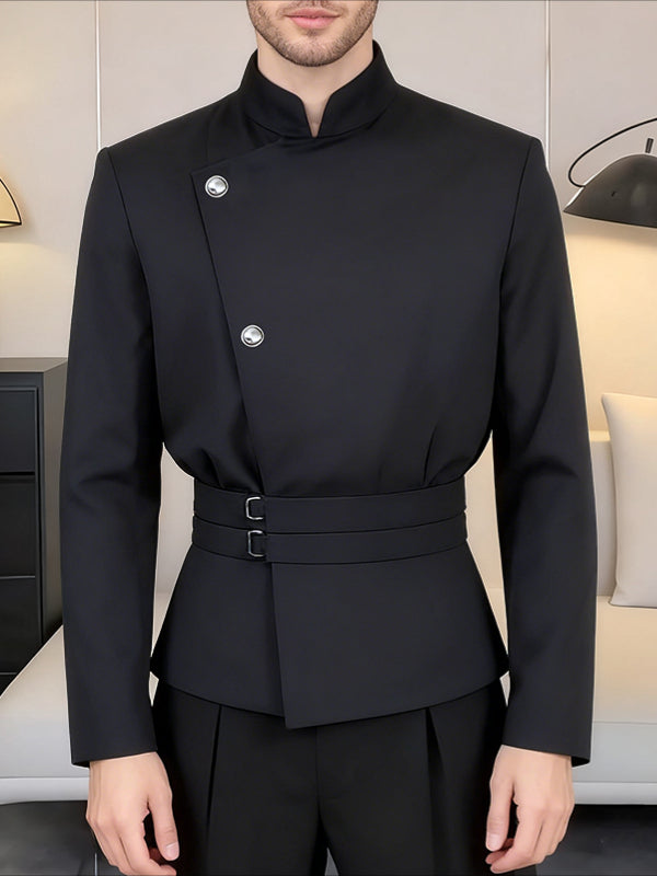 Men's New Chinese Style Stand Collar Long Sleeve Blazer SKUL38920