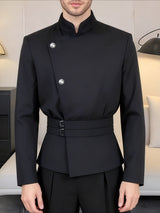 Men's New Chinese Style Stand Collar Long Sleeve Blazer SKUL38920