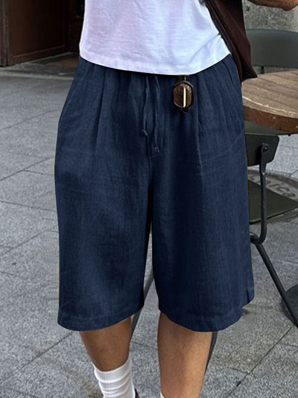 Mens Solid Linen Casual Short SKUL09462