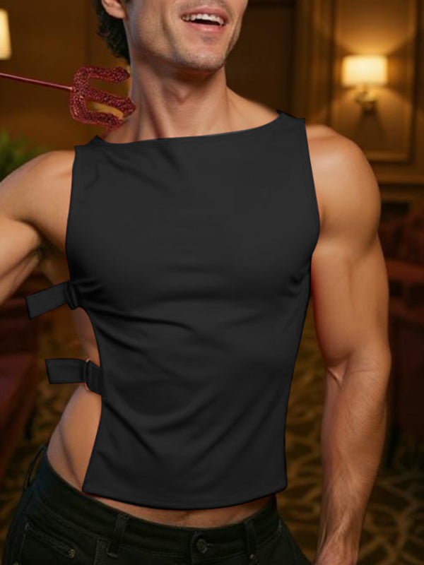 Men's Solid Color Side Hollow Casual Tank SKUL21020