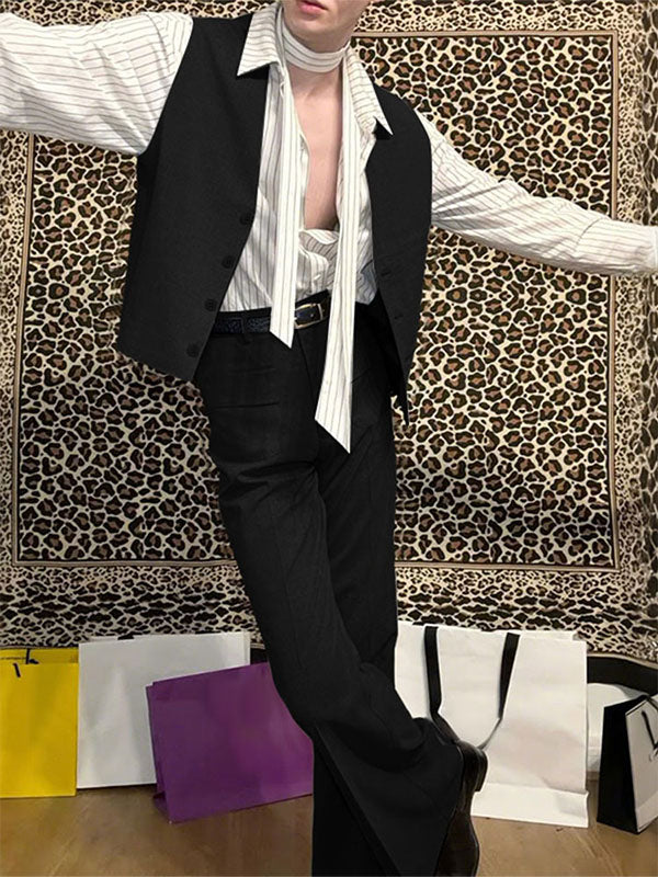 Men's Solid Color Casual Two Pieces Outfit SKUL24989