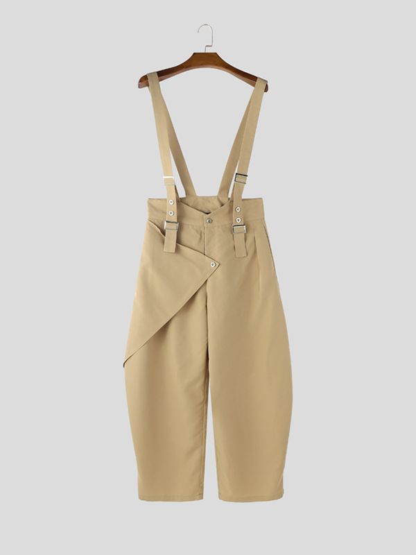 Men's Solid Color Deconstructed Metal Decor Jumpsuit SKUL51832
