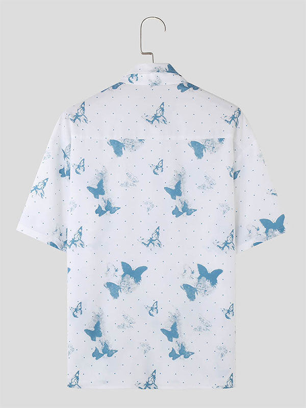 Mens Butterfly Print Short Sleeve Shirt SKUK66763