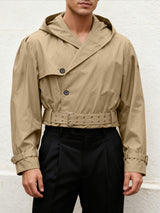 Men's Solid Color Hooded Long Sleeve Jacket SKUL45314