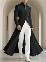 Men's Retro Early Autumn Tailored Waist Flowy Hem Long Sleeve Blazer SKUL80473
