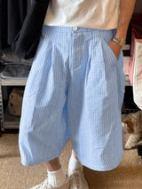 Men's Casual Plaid Wide Leg Short SKUL57697