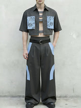 Men's Avant-Garde Deconstructed Crop Two Pieces Outfit SKUL61173