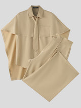 Men's Cape Patchwork Casual Two Pieces Outfit SKUL42643