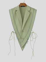 Men's Avant-Garde Open-Side Lace-Up Contrast Stripe Waistcoat SKUL54015
