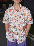 Mens Butterfly Print See Through Casual Shirt SKUK56390