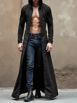 Men's Solid Color Hooded Long Sleeve Cardigan SKUL24806