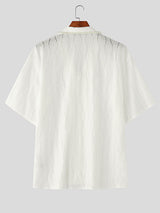 Mens Solid Color Casual Short Sleeve Shirt SKUL13968