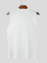 Mens Minimalist Textured Striped Sleeveless Tank SKUK94779