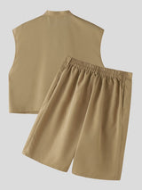 Men's Multi Pocket Casual Two Pieces Outfit SKUL54068