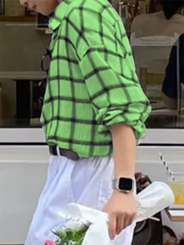 Men's Plaid Casual Long Sleeve Shirt SKUL23760