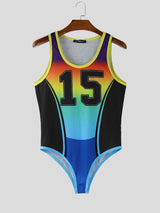 Men's Number Print Gradient Bodysuit SKUL22185