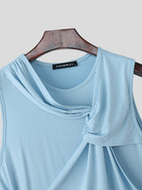 Men's Solid Twist Design Casual Tank SKUL26171