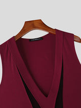 Men's Sheer Mesh Patchwork Knit Tank SKUL56123