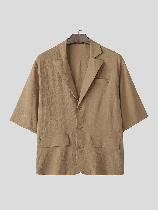 Mens Solid Textured Casual Blazer SKUL09686